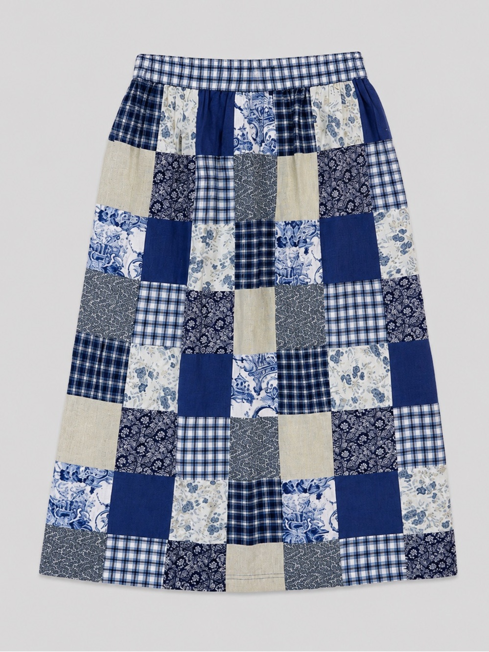 Vintage 90s Susan Bristol Patchwork Midi Skirt Size Medium Cottage Peasant Boho